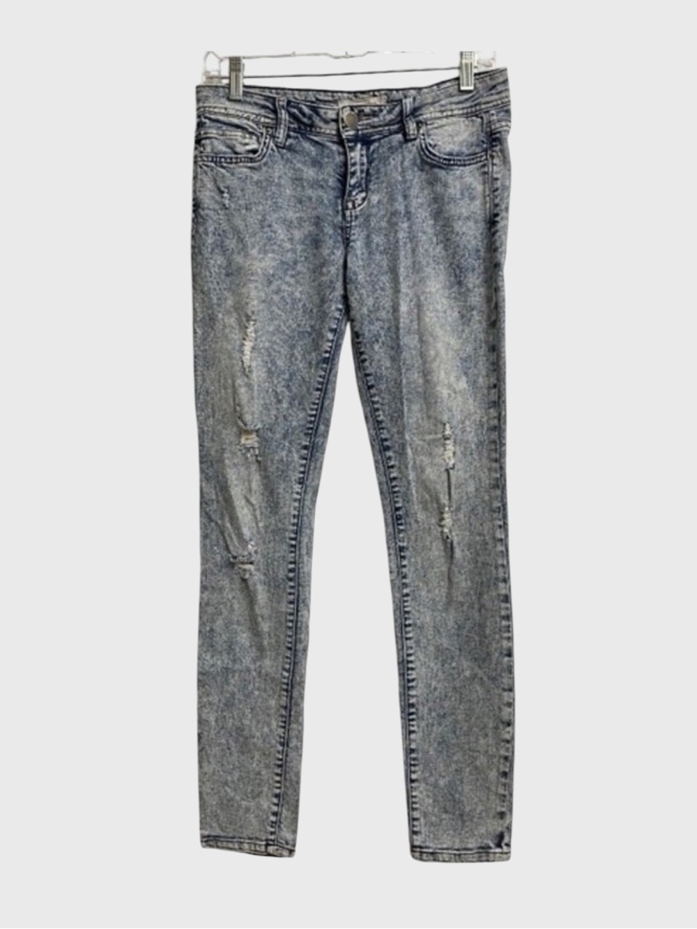 Forever 21 Life in Progress Acid Wash Distressed Jeans Womens 27 Slim Grunge Y2K